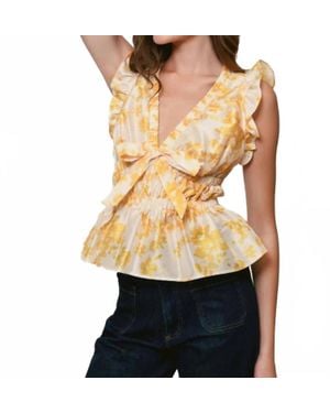 Hutch Tazz Flutter Sleeves Top - Multicolor