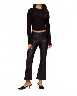 Fifteen Twenty Sigourney Pintuck Faux Leather Pants - Black