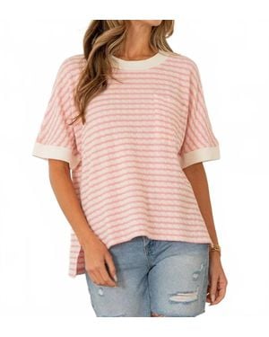 Sew In Love Relaxed Fit Cuff Sleeve Top - Red