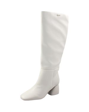 DKNY Cana Zipper Faux Leather Knee-High Boots - Gray