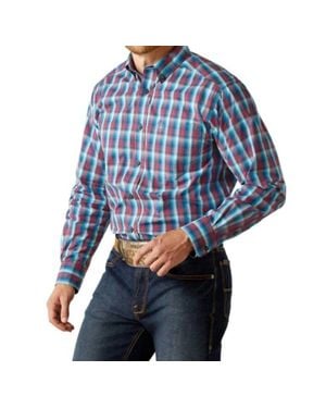 Ariat Pro Series Smith Plaid Button Down Shirt - Blue