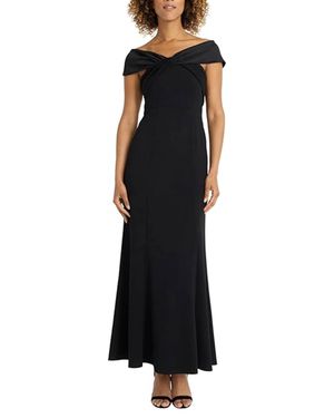 Maggy London Off The Shoulder Long Evening Dress - Black