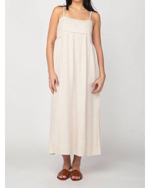 Dex Linen Blend Midi Dress - Natural
