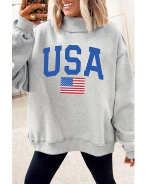 Little Daisy Closet The Usa Reversible Mock Neck Top - Gray