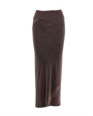 Rick Owens Gonna Calf Bias Skirt - Brown