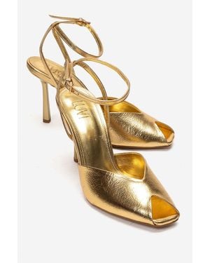 Prologue Shoes Slate Ankle Strap Stiletto Pump - Metallic