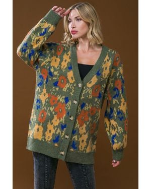 TRUEDAMES Best I Ever Sweater Cardigan - Green