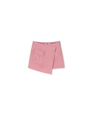 MSGM Viscose Mini Skirt - Pink