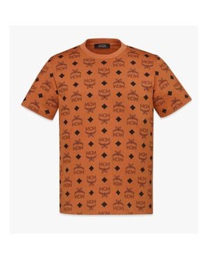 MCM Maxi Monogram Print T-Shirt - Orange