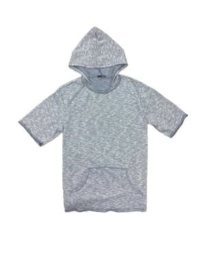 TRUEDAMES Casual Short Sleeve Pullover Hoodie Top - Gray