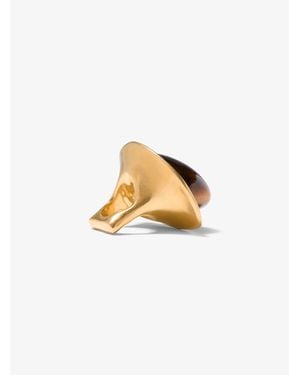 Michael Kors 24K--Plated Brass And Stone Ring - White