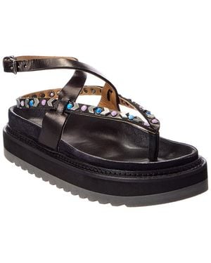 Isabel Marant Elham Leather Sandal - Black