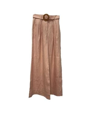 Zimmermann Belted Wide-Leg Pants - Brown