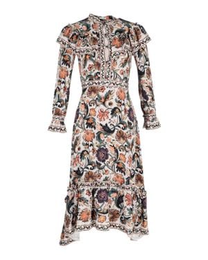 Vilshenko Floral Print Midi Dress - Multicolor
