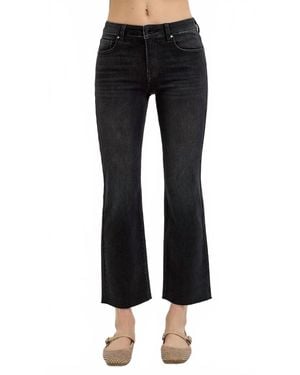 Risen Mid Rise Tummy Control Crop Straight Jeans - Black