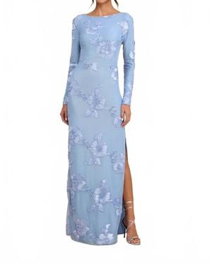 Lulus Josephine Applique Mesh Maxi Dress - Blue