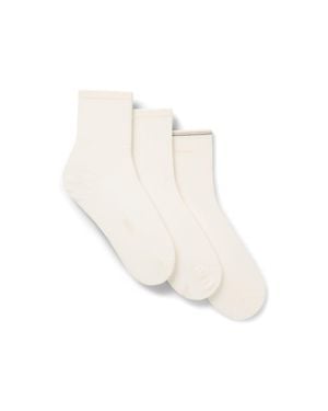 BOSS Three-Pack Of Quarter-Length Socks With Branding - White