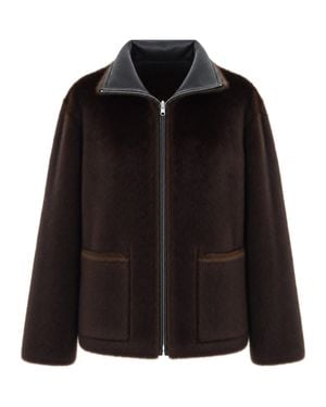 Stand Studio Brella Reversible Eco-Shearling Jacket - Black