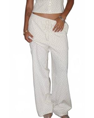 Bailey Rose Floral Drawstring Pants - White