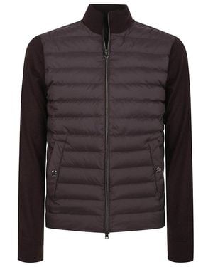 Herno Cotton And Silk Jacket With Light Down Padding - Black