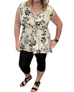 White Birch Floral Hi-Low Tunic - Natural