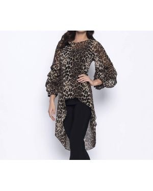 FRANK LYMAN Animal Print Tunic - Black
