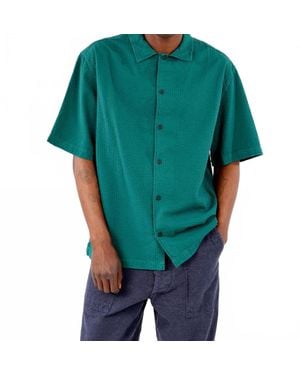 Wax London Keats Seersucker Shirt - Green