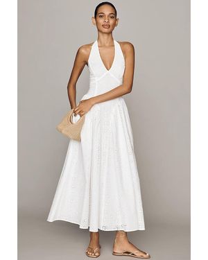 Hutch Eyelet Drop-Waist Maxi Dress - White