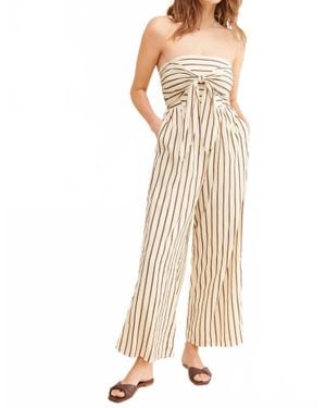 Line & Dot Macario Striped Jumpsuit - Natural