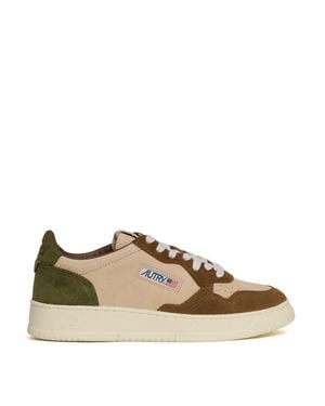 Autry Medalist Low Tricolor Suede Sneakers - Brown