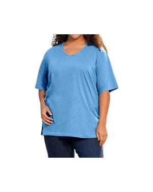On The Plus Side Cotton Short Sleeve Tee - Blue