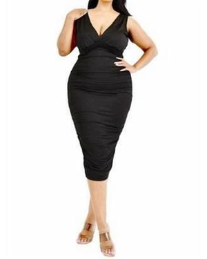 GIBIU Curve Appeal Ruched Tank Dress - Black