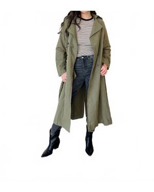 In-Loom Jennifer Longline Belted Trench Coat - Green