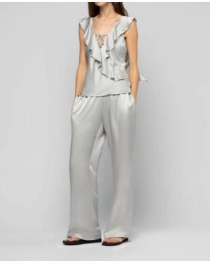 Max & Moi Barabelle Silk Wide Leg Pants - Gray