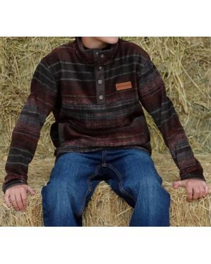 Cinch Boys 1/4-Snap Polar Fleece Pullover Sweatshirt - Blue