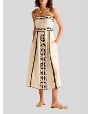 Carolina K Allegra Linen Midi Dress - Natural