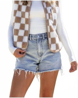 Aapparella Zip Up Checkered Vest - Blue