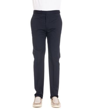 Tagliatore Newbros Cotton Satin Pants - Blue