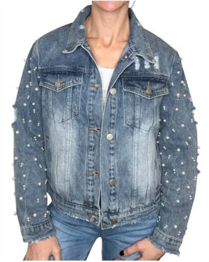 Vocal Apparel Pearlesque Pearl Denim Jacket - Blue