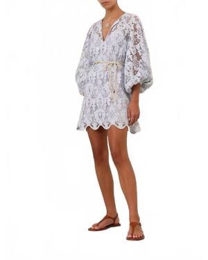 Zimmermann Coco Lace Tunic Mini Dress - White