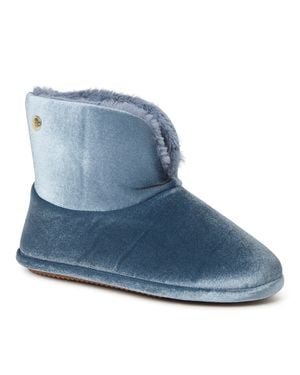 Dearfoams Sara Shiny Velour Bootie - Pink