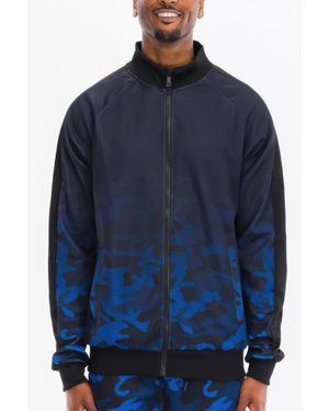 TRUEDAMES Camo Ombre Track Jacket - Blue
