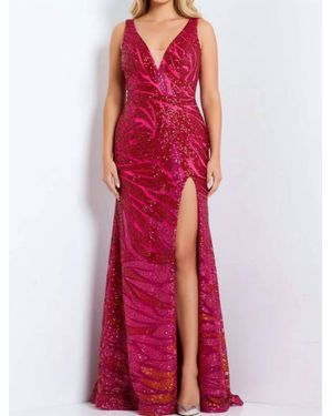 Jovani Sequin Fitted Long Formal Prom Dress - Red