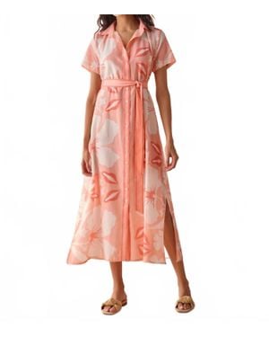 Omika Amira Shirt Midi Dress - Pink