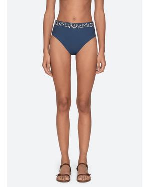 Sea Blaise Print Bikini Bottom - Blue