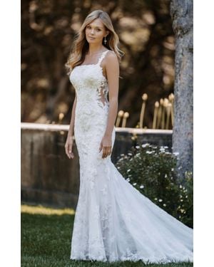 Allure Bridals Fitted Lace Bridal Gown - Green