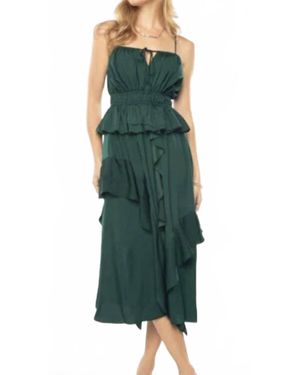 Miss Me Forest Ruffle Dress - Green