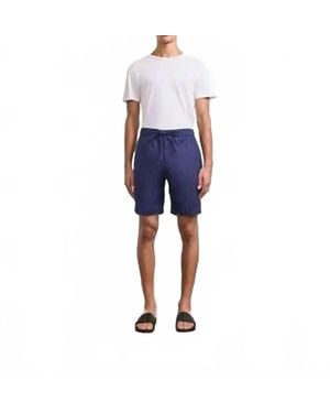 Frescobol Carioca Felipe Linen Shorts - Blue