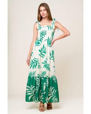 TRUEDAMES Dream With Me Woven Maxi Dress - Green