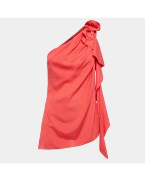 Elisabetta Franchi Crepe One Shoulder Top - Red